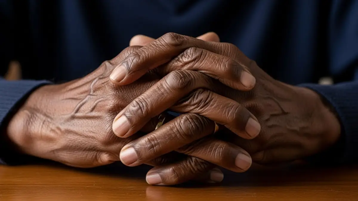Mãos de um idoso