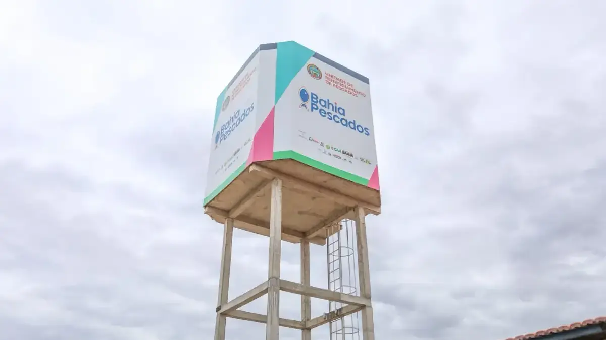 Unidade agroindustrial de beneficiamento de pescados em Barreiras, com equipamentos e trabalhadores, fortalecendo a agricultura