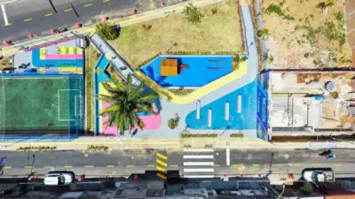 Praça em Itinga é reaberta com nome de Bibas Samba, campo de grama sintética e ruas recuperadas